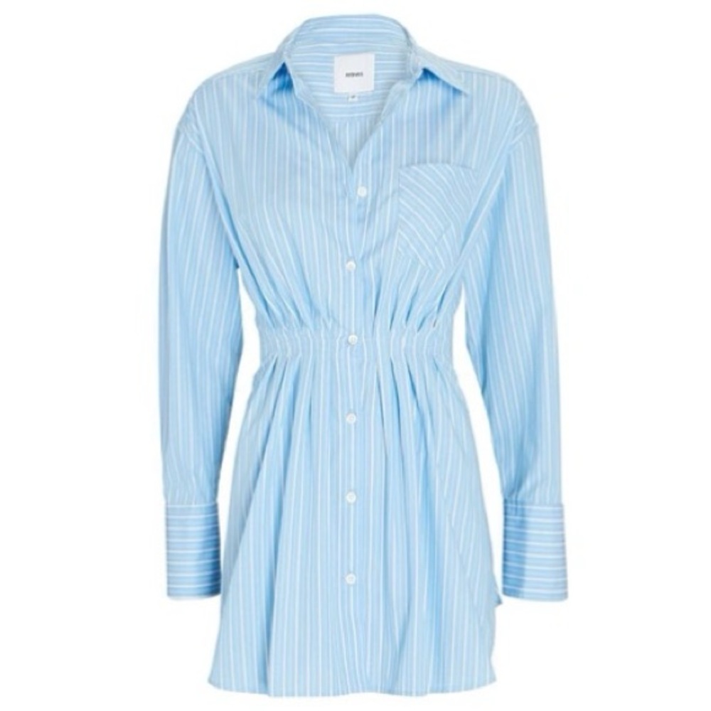 AKNVAS Susanne Striped Poplin Button-down Shirt Dress